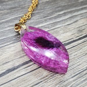 Dried Geranium Necklace, Botanical Witch Jewelry